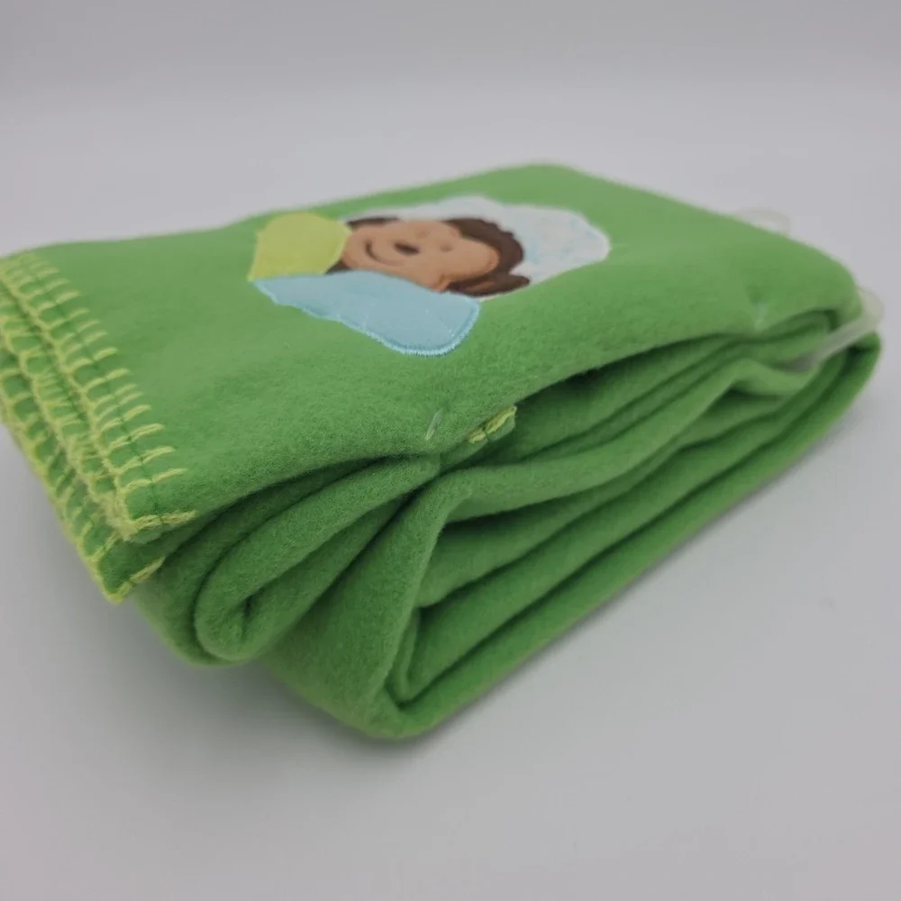 NEW! Garanimals Soft Fleece Baby Blanket Green - Monkey And Leaves